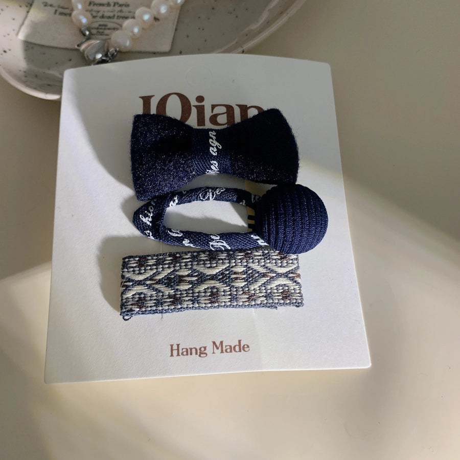 Sweet Simple Style Women's Plaid Bow Knot Cloth Hair Clip