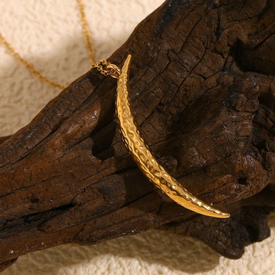 Jewelry Retro Star Moon 304 Stainless Steel Rhinestones 18K Gold Plated Plating Inlay Pendant Necklace