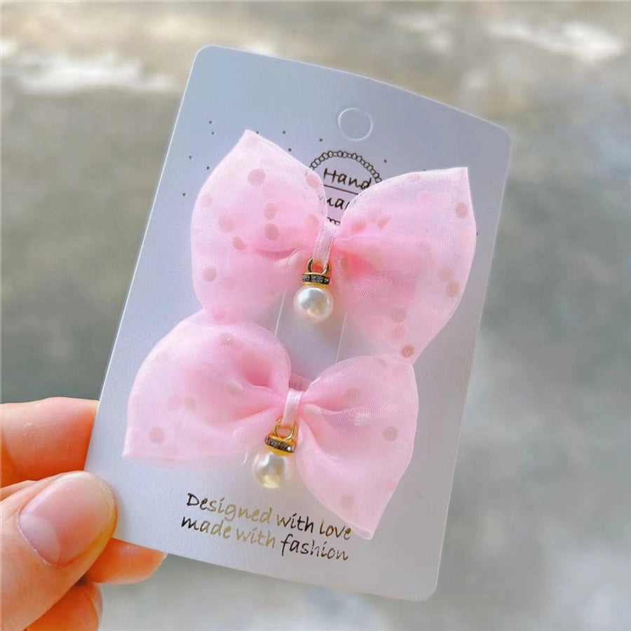 simple style bow knot cloth hair clip