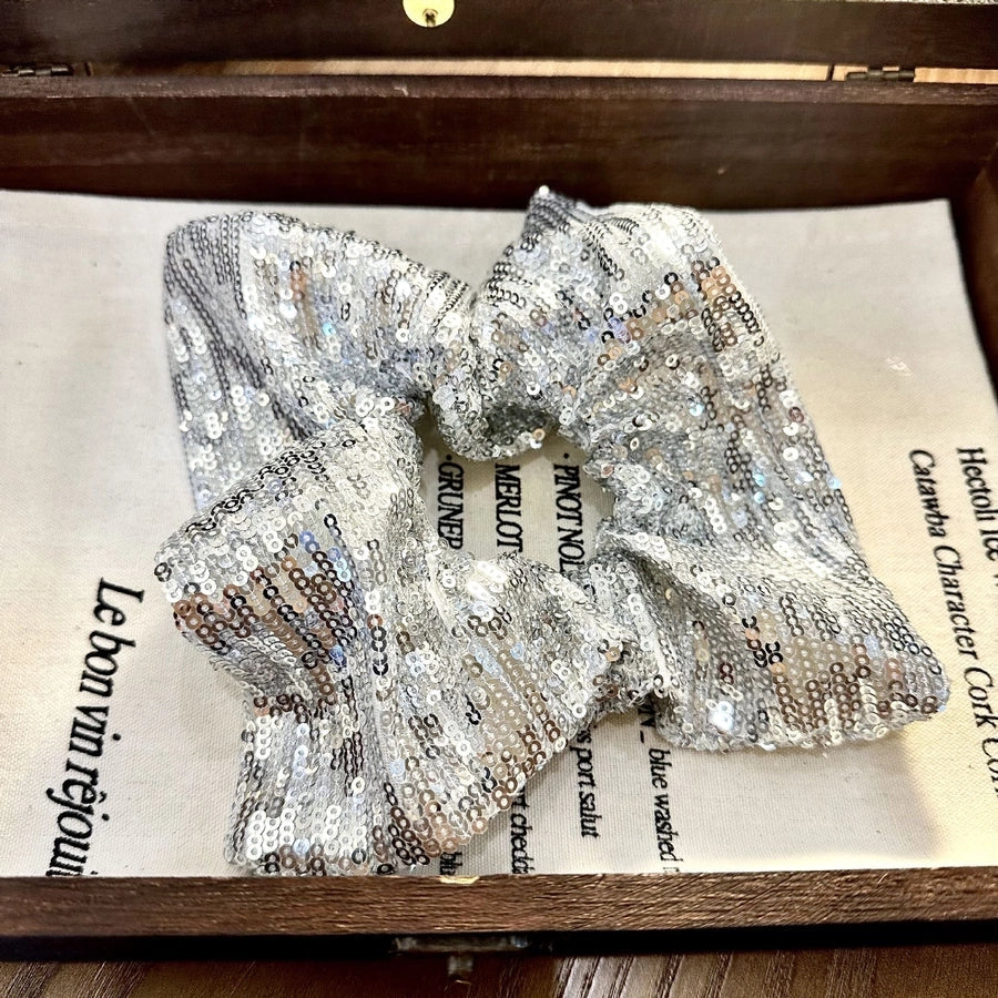 Women's Shiny Solid Color Sequins Hair Tie