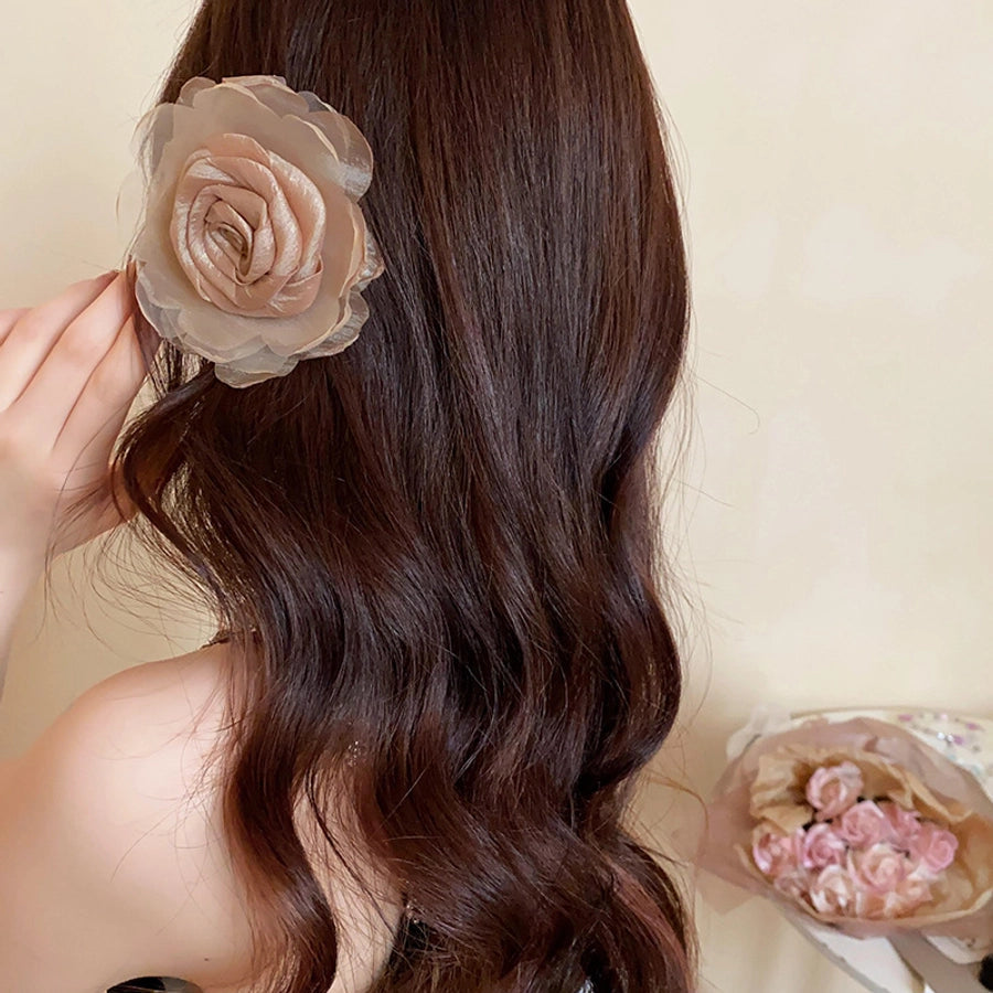 Women's Simple Style Classic Style Flower Cloth Hair Clip