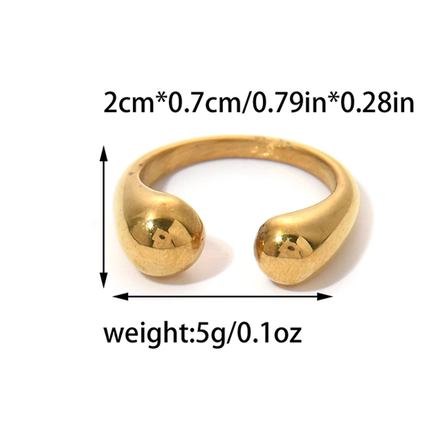 Jewelry Modern Style Simple Style Commute Geometric 304 Stainless Steel 14K Gold Plated Plating Open Rings