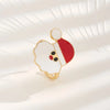 Copper 18K Gold Plated Inlay Santa Claus Zircon Rings