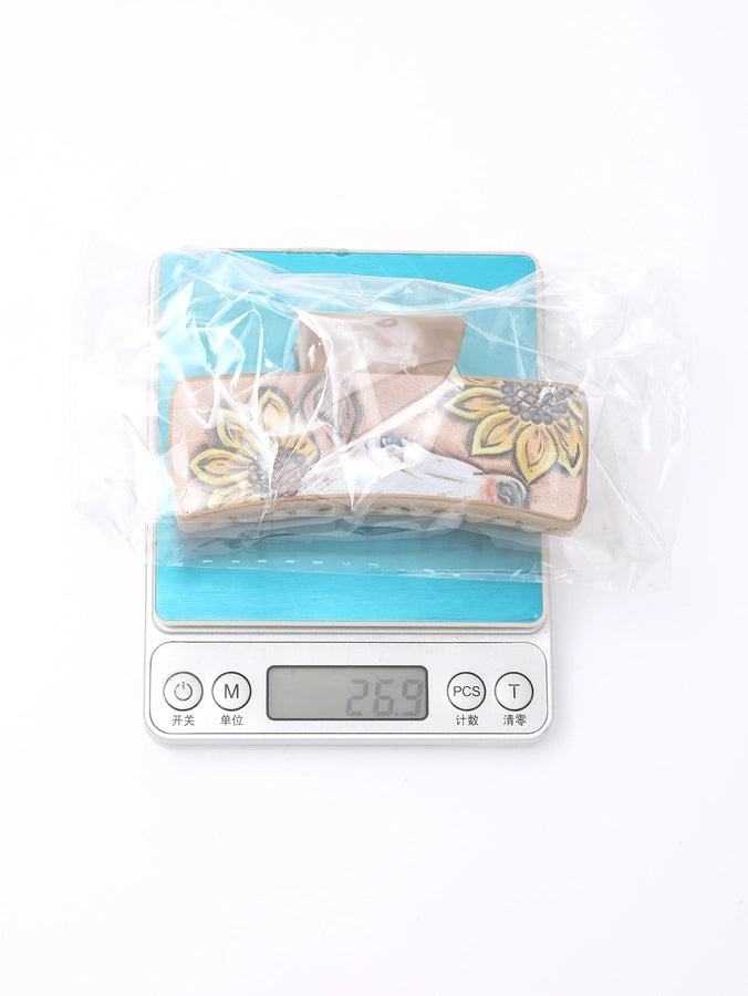 women's vintage style simple style sunflower pu leather hair claws