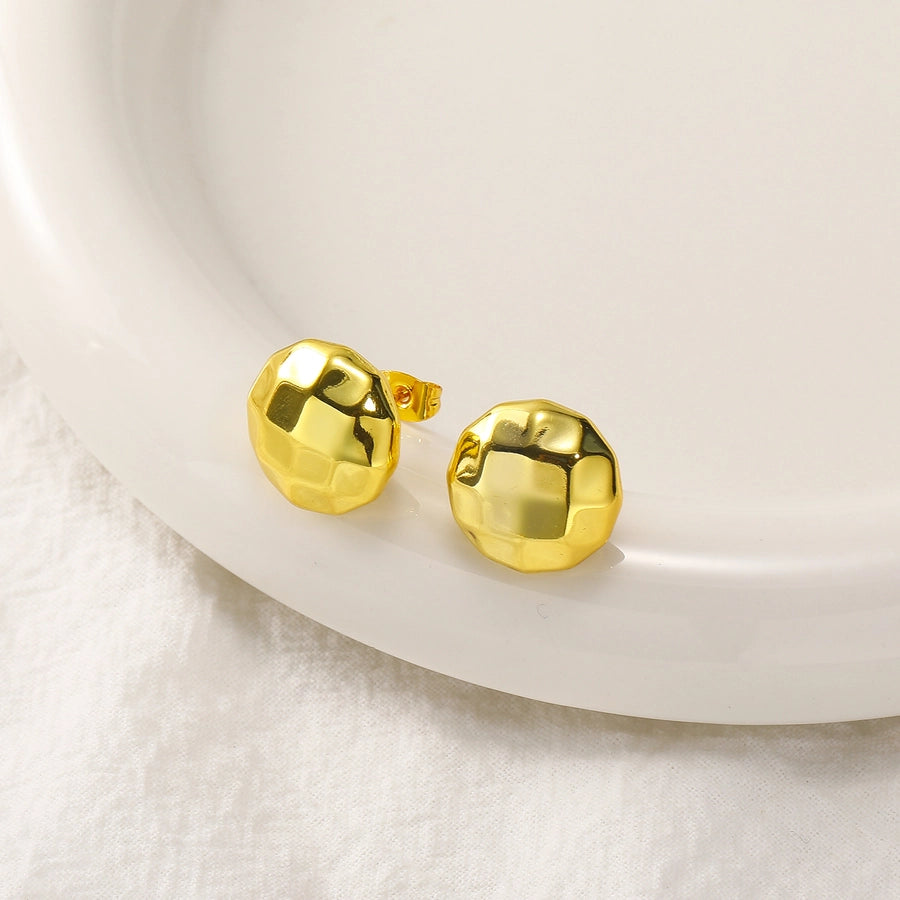 1 Pair Elegant Round Star Butterfly Titanium Steel Ear Studs