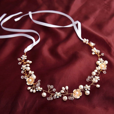 Women's Simple Style Flower Plastic Rhinestone Hair Band