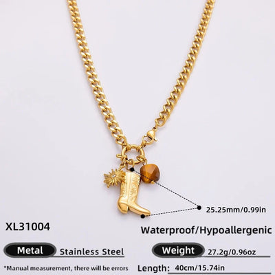 Jewelry Lady Heart Shape 304 Stainless Steel Plating Pendant Necklace