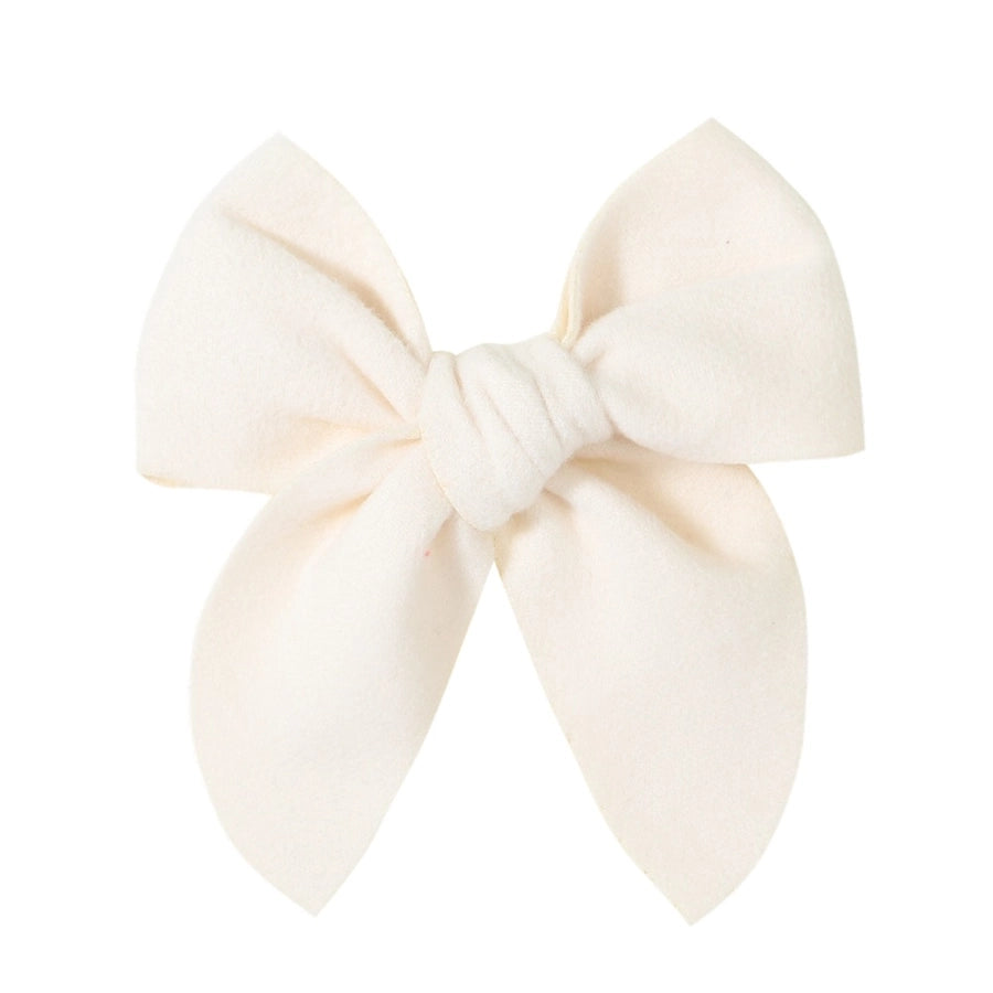 sweet solid color polyester bow knot hair clip