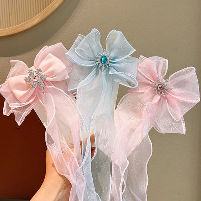 Kid'S Ethnic Style Bow Knot Synthetic Yarn Organza Hair Clip