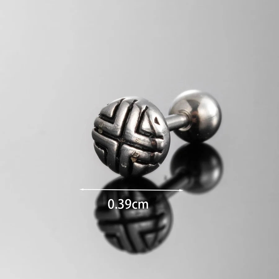1 Piece IG Style Classic Style Cool Style Geometric Round 316 Stainless Steel  Ear Studs