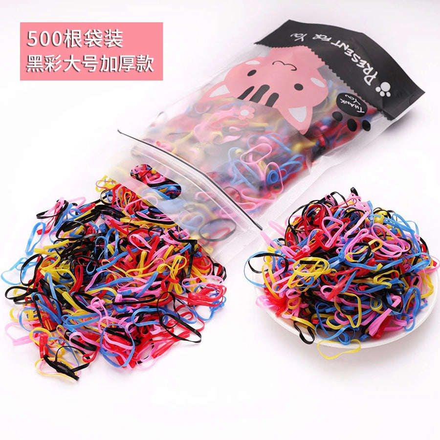 children's headdress rubber band hair tie black rubber band thickened hair rope