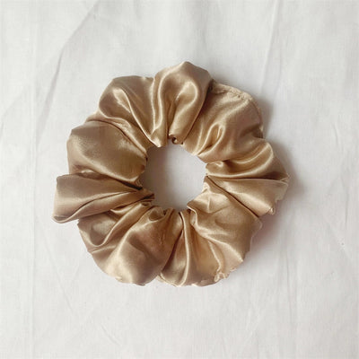 simple style commute solid color cloth handmade pleated hair tie