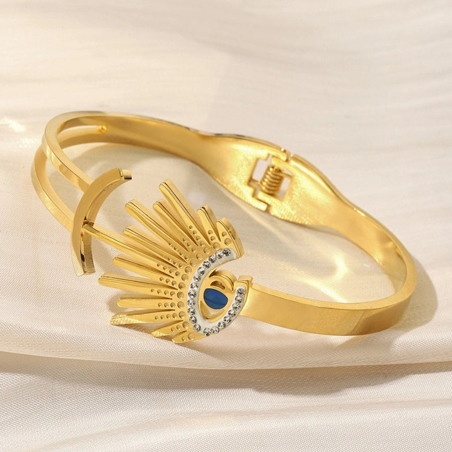 Simple Style Classic Style Solid Color Titanium Steel Zircon Bangle In Bulk