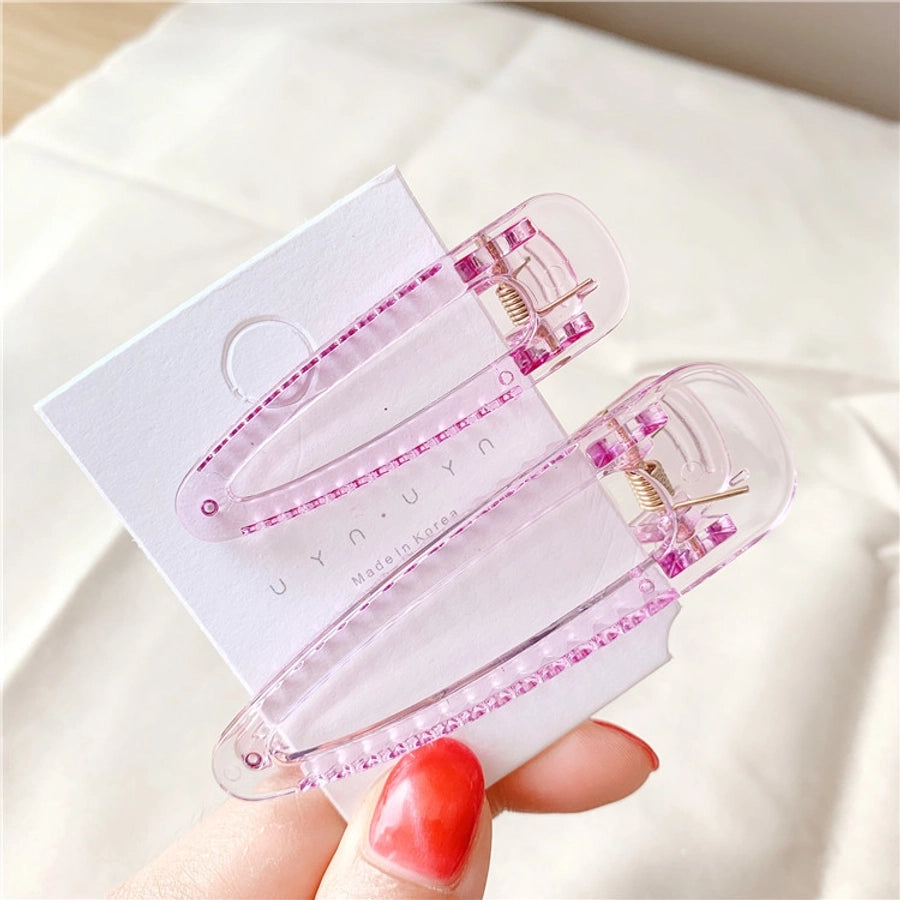 sweet solid color plastic resin transparent hair clip