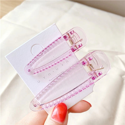 sweet solid color plastic resin transparent hair clip