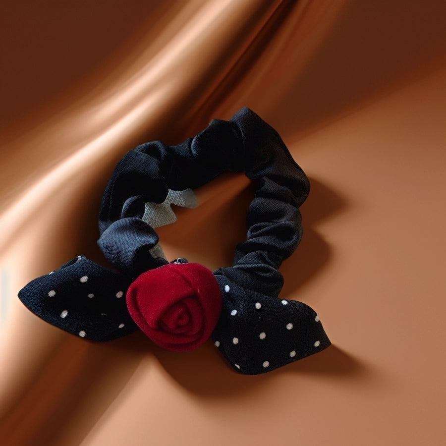 Women's Classic Style Polka Dots Bow Knot Cloth Flannel Printing Hair Tie