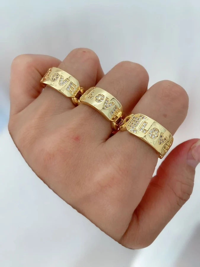 Jewelry Vintage Style Classic Style Love Copper Zircon Plating Rings Bracelets