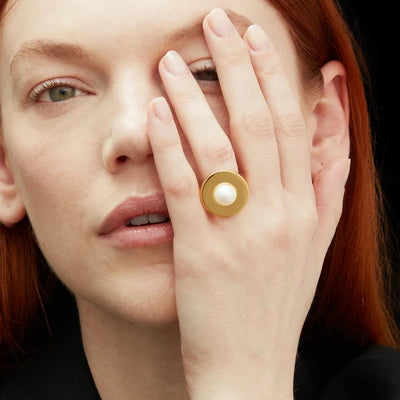 Jewelry Simple Style Classic Style Round 304 Stainless Steel Acrylic 18K Gold Plated Open Rings