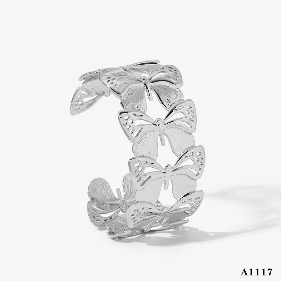 Casual Elegant Sweet Butterfly 304 Stainless Steel 16K Gold Plated White Gold Plated Gold Plated Bangle In Bulk