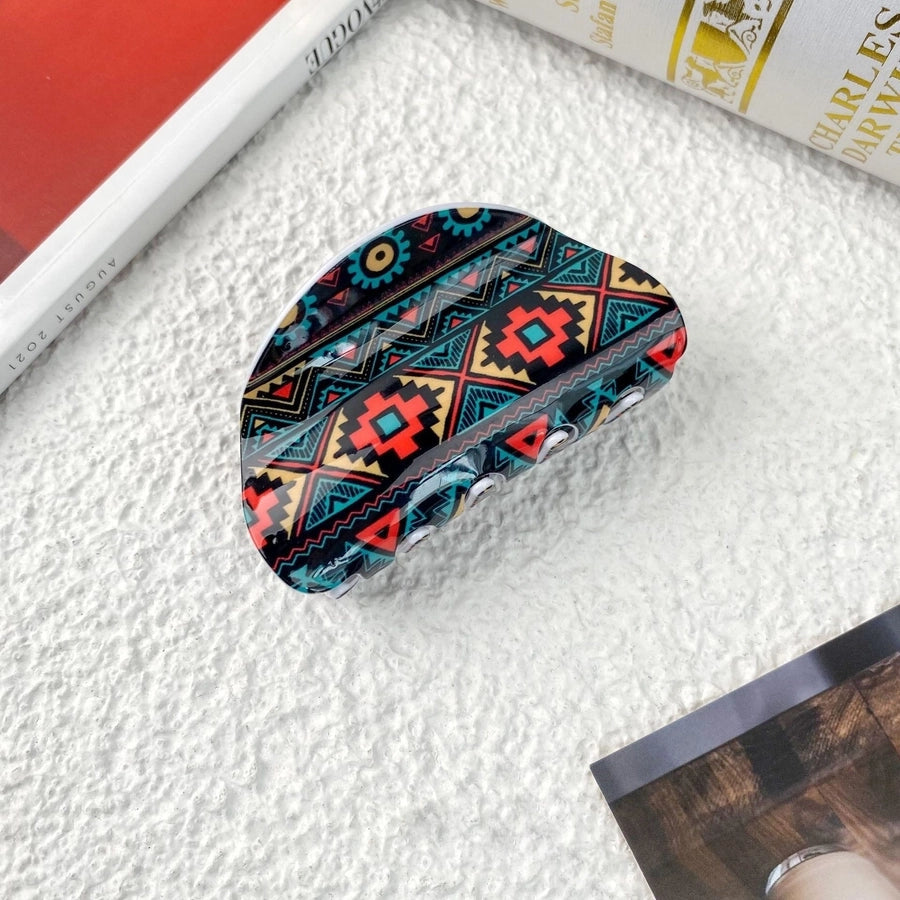 Women's Casual Bohemian Printing Acetic acid sheets Hair Claws