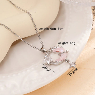 Jewelry Glam Lady Sexy Moon 304 Stainless Steel Copper Pendant Necklace