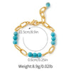 Copper Beaded Pearl Natural Stone Turquoise Bracelets