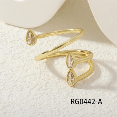 Jewelry Vintage Style Classic Style Geometric Lines Copper Zircon Open Rings