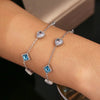 Preppy Style Commute Shiny Square Heart Shape Titanium Steel 18K Gold Plated Zircon Bracelets In Bulk