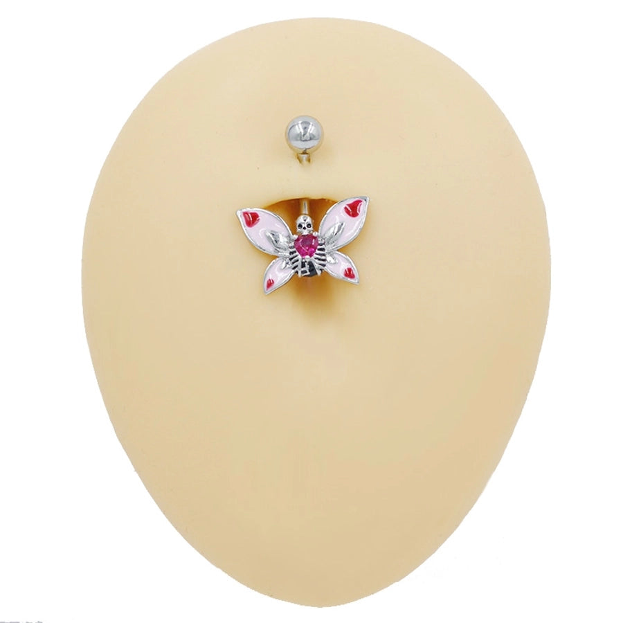 1 Piece Lip Rings Sexy Classic Style Heart Shape Smile Face Butterfly Pure Titanium Titanium Alloy Epoxy Plating Acrylic Rhinestones Glass White Gold Plated Belly Rings