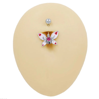 1 Piece Lip Rings Sexy Classic Style Heart Shape Smile Face Butterfly Pure Titanium Titanium Alloy Epoxy Plating Acrylic Rhinestones Glass White Gold Plated Belly Rings