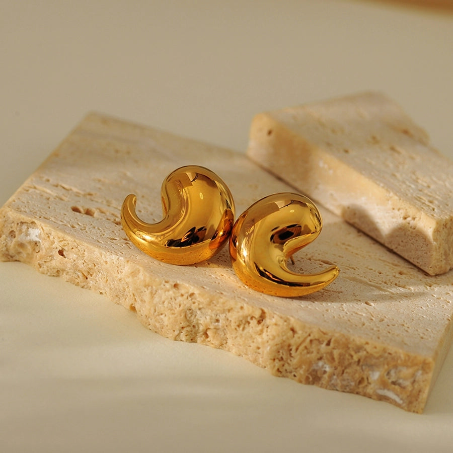 1 Pair IG Style Water Droplets 304 Stainless Steel Ear Studs