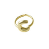 Copper Brass 18K Gold Plated Letter Open Rings