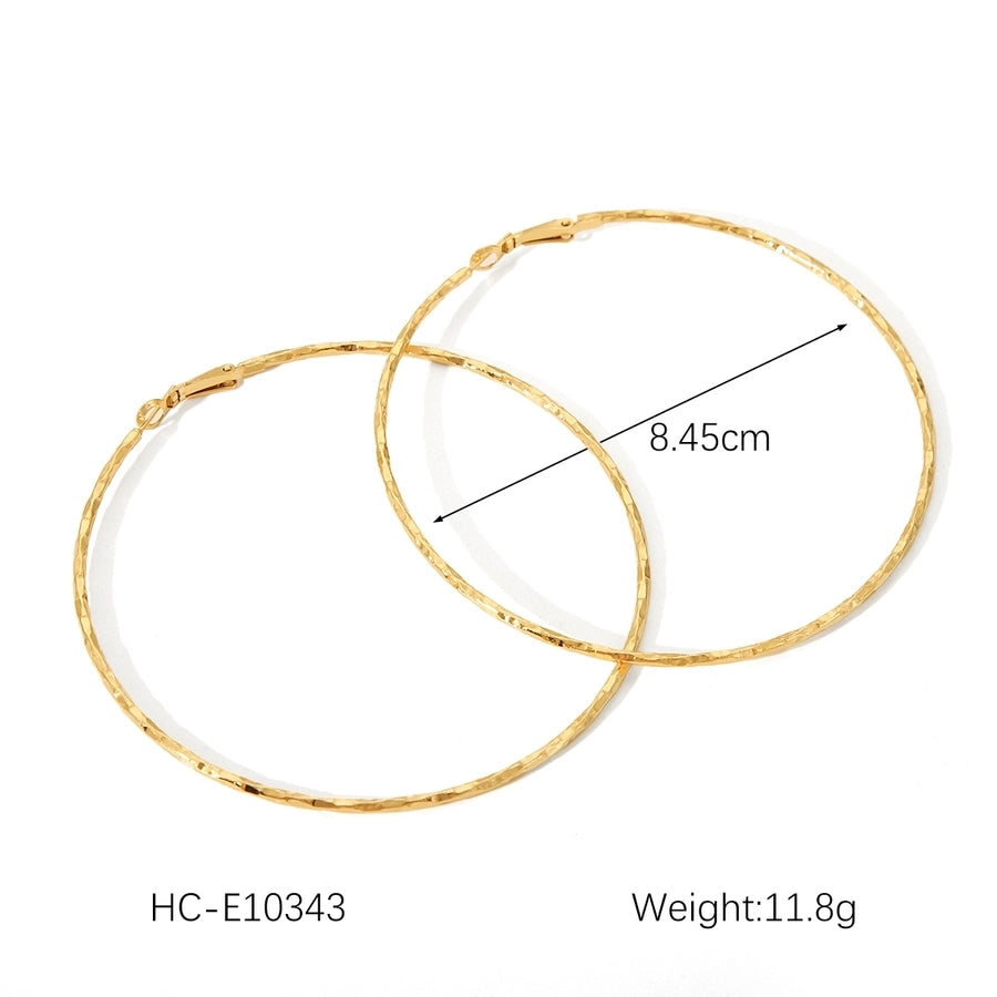 1 Pair IG Style Exaggerated Circle Solid Color Plating 304 Stainless Steel 18K Gold Plated Earrings
