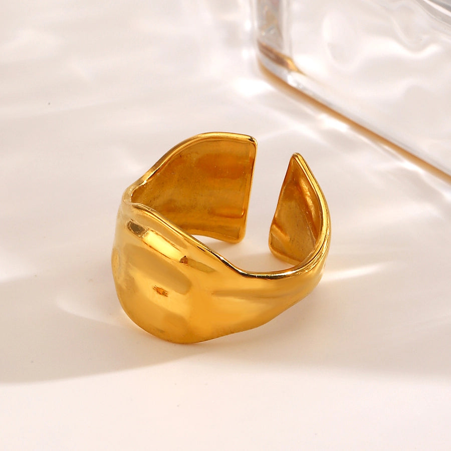 Jewelry Simple Style Irregular 304 Stainless Steel 18K Gold Plated Polishing Rings