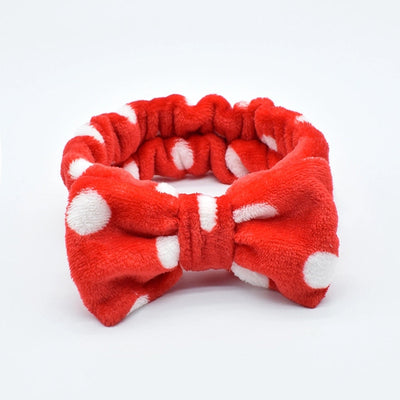 fashion stripe polka dots flannel bowknot hair band 1 piece