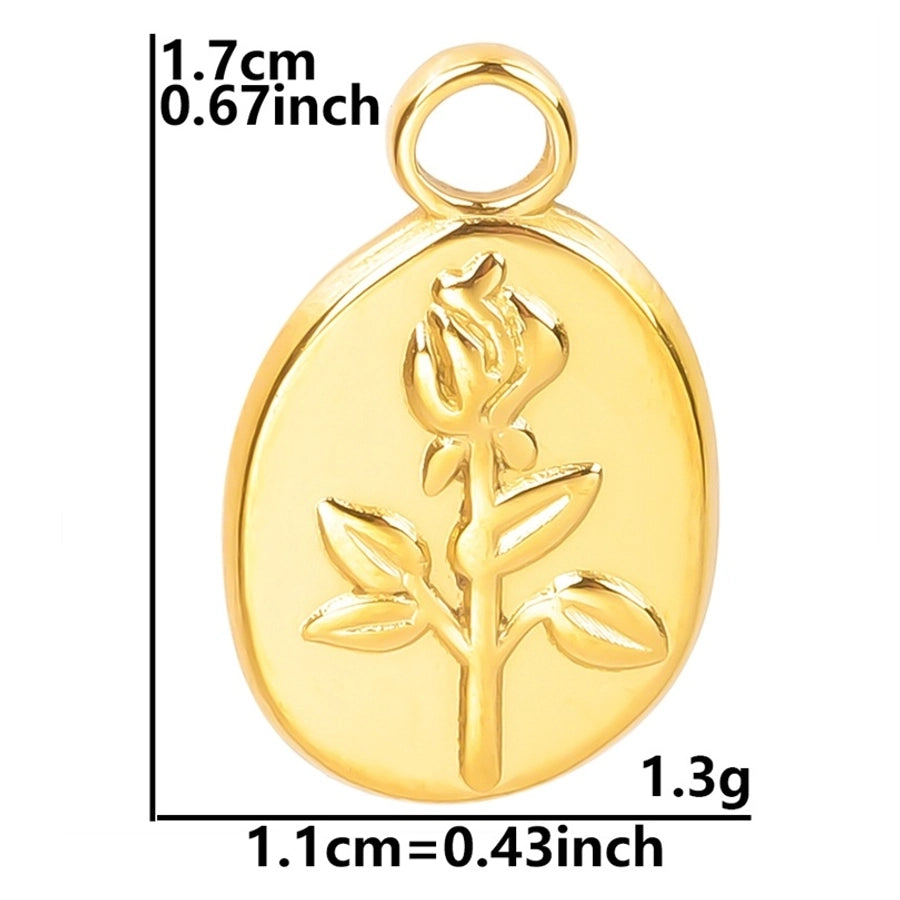 Jewelry Basic Modern Style Classic Style Flower 304 Stainless Steel 18K Gold Plated Plating Pendant Necklace