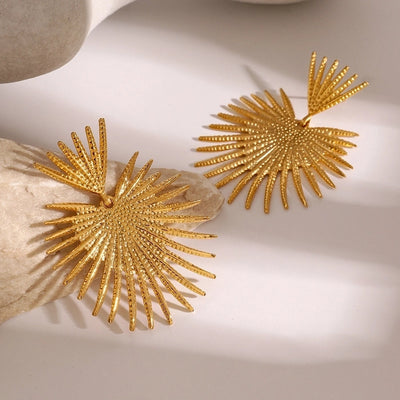 1 Pair Classic Style Leaves 304 Stainless Steel Drop Earrings
