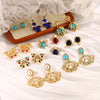 1 Pair Elegant Retro Geometric Butterfly Inlay Alloy Artificial Pearls Natural Stone Zircon 18K Gold Plated Palladium White K Drop Earrings