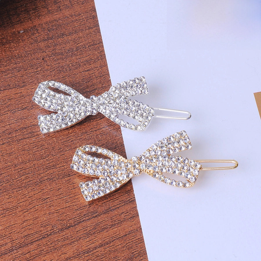 Alloy Rhinestone Bow Hairpin Women's Korean-style Internet Red Hairpin Side Korean-style Rhinestone Bow Frog Clip Side Clip