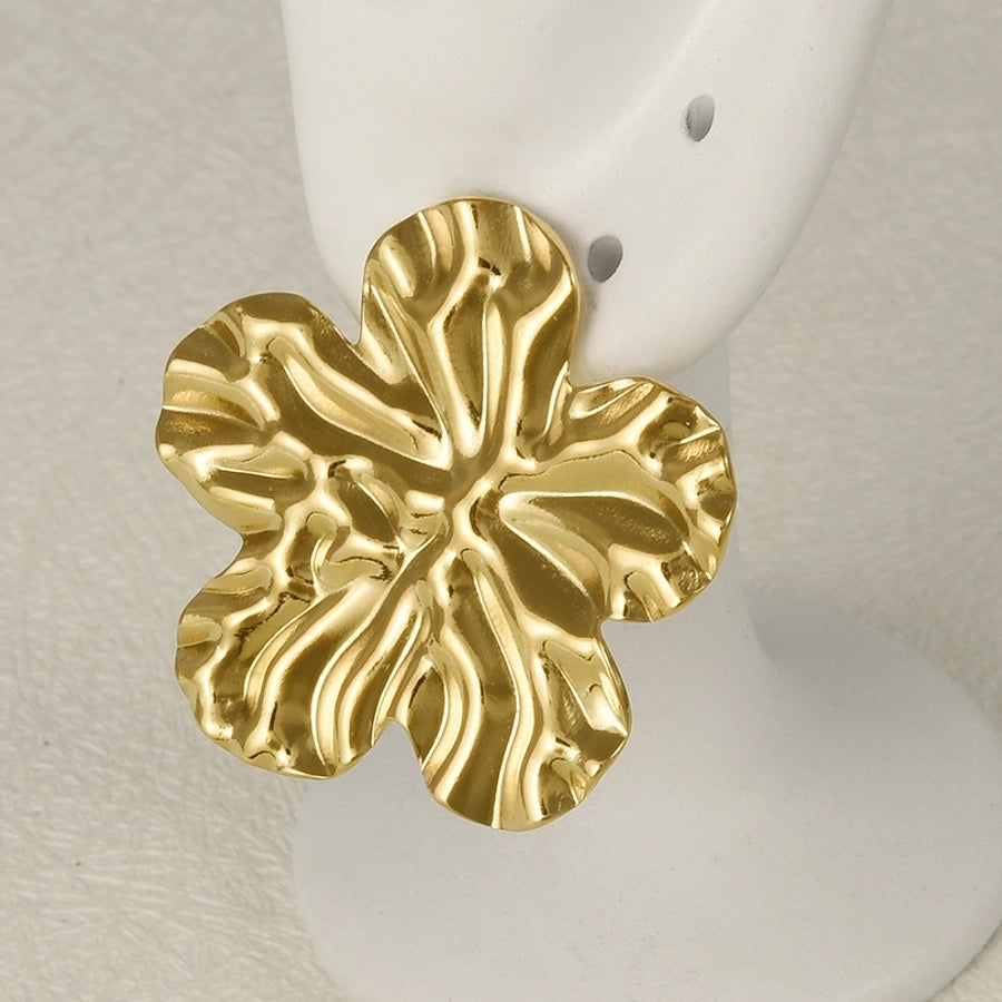 1 Pair Basic Simple Style Flower Plating 304 Stainless Steel Ear Studs