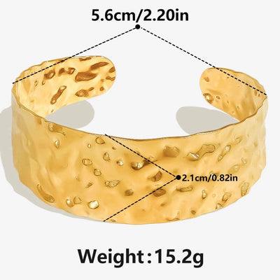 304 Stainless Steel Cross-Border European and American Bracelet 18K Gold Adjustable Bracelet Light Luxury Design Sense Opening Bracelet in Stock