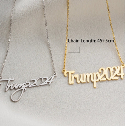 Jewelry Retro Funny Novelty Donald Trump Letter 316 Stainless Steel  Pendant Necklace