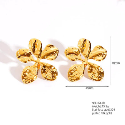 1 Pair Retro French Style Classic Style Geometric Flower 304 Stainless Steel Artificial Pearls 18K Gold Plated Imitation Gold  Ear Studs