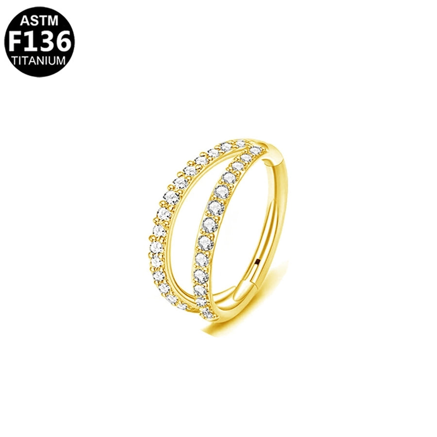 1 Piece Nose Rings & Studs Simple Style Classic Style O-Shape Pure Titanium Titanium Alloy Zircon 14K Gold Plated White Gold Plated Ear Cartilage Rings & Studs Nose Rings & Studs