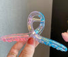 simple style gradient color arylic hollow out hair claws