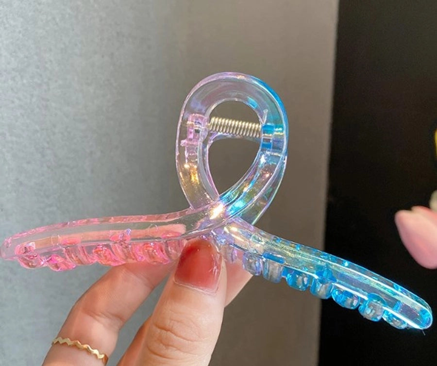 simple style gradient color arylic hollow out hair claws