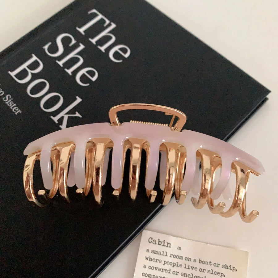 retro simple style solid color acetic acid sheets hair claws