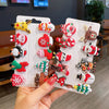 cute christmas tree santa claus snowflake plastic hair clip 10 pieces
