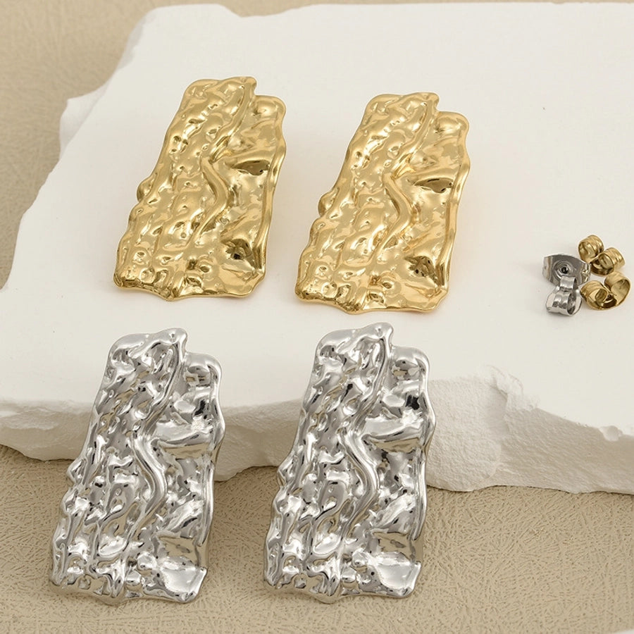 1 Pair Basic Simple Style Geometric Plating 304 Stainless Steel Ear Studs