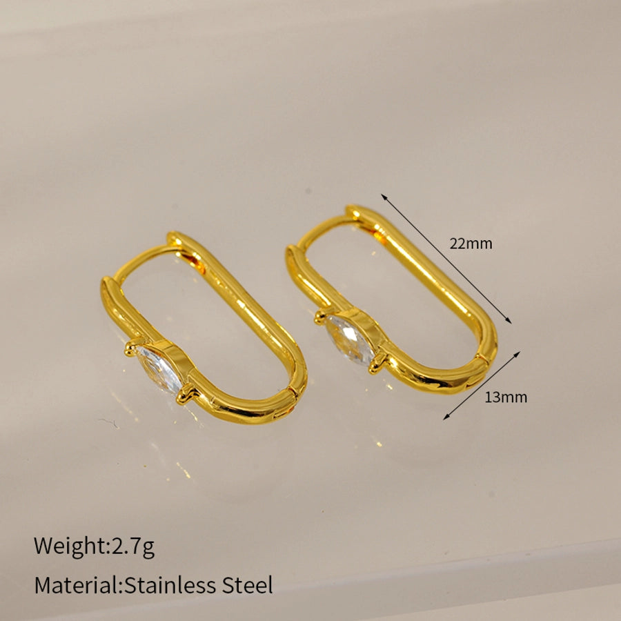 1 Pair Elegant Classic Style Geometric Copper Zircon Earrings